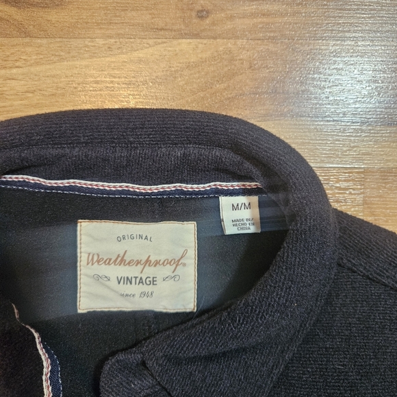 Original Vintage Weatherproof Black Button Up Fleece Lined Jacket Men's Medium - Picture 7 of 9